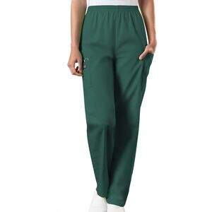 Cherokee Workwear Women's Medium Petite Tapered Pull-On Cargo Pant Hunter Green